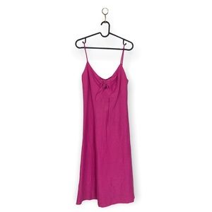 Simon Miller Women’s Pink Silk Linen Knot Front Midi Dress